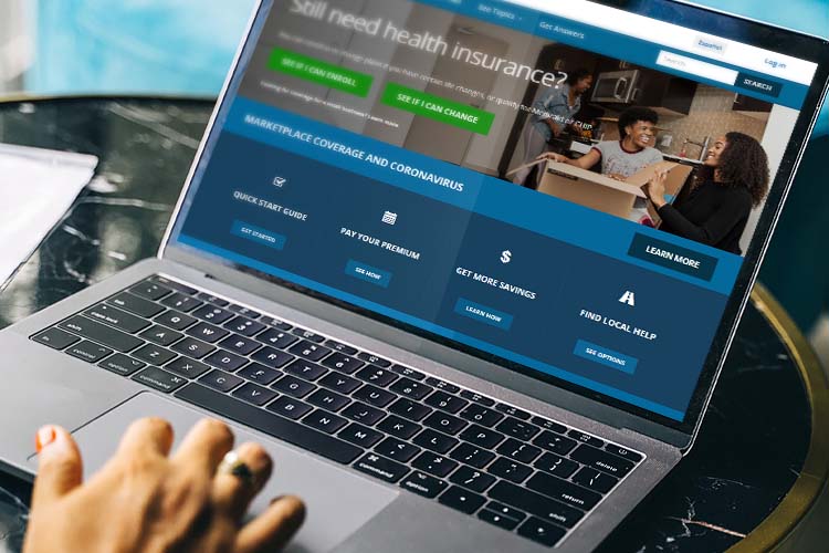 Healthcare.gov Website on a Laptop