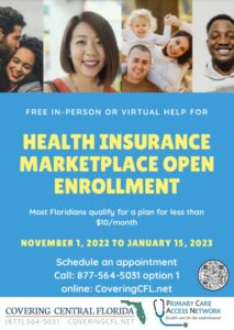 Open Enrollment Period for 2023 Flyer of How to get Help